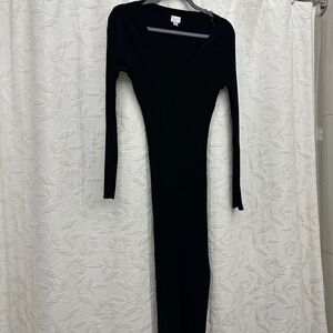 Elegant Black Long Sleeve Dress
